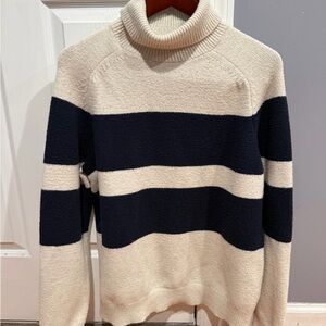 Banana Republic Turtleneck Sweater - Cream and Black Stripes